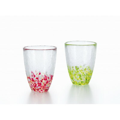 【ふるさと納税】津軽びいどろ あかりんごあおりんごグラスペア【1307803】のサムネイル