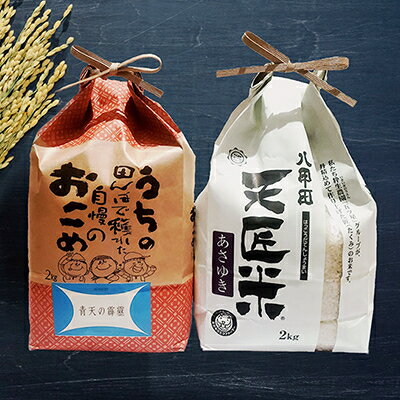 【ふるさと納税】【新米】青天の霹靂、あさゆき2キロ食べ比べセット【1394108】