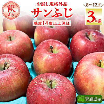 【ふるさと納税】りんご お試し規格外品 訳あり サンふじ 糖度14度以上保証【配送不可地域：離島・沖縄県】【1449164】のサムネイル
