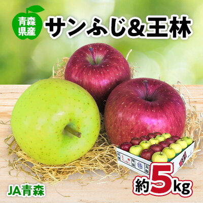 【ふるさと納税】JA青森　青森県産りんご「サンふじ&王林詰合せ」約5kg_A1-2【配送不可地域：離島】【1127896】のサムネイル