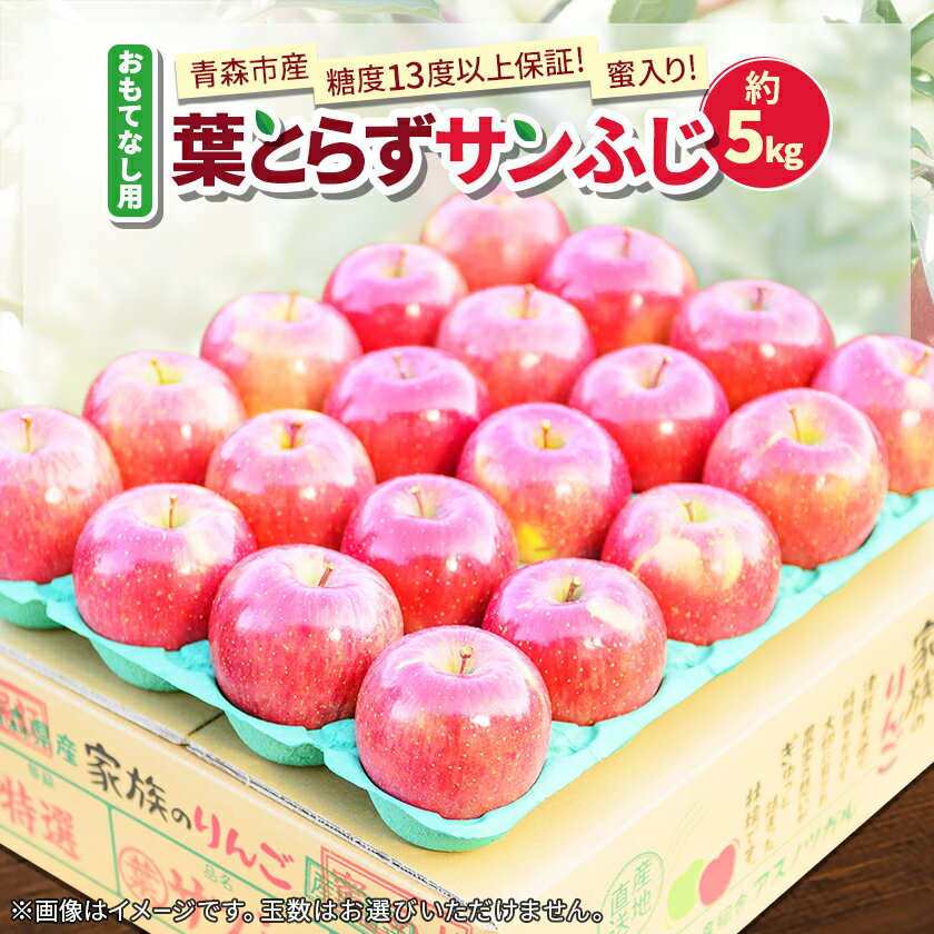 【ふるさと納税】【青森市産】糖度13度以上保証!蜜入り!葉とらずサンふじ約5kg【配送不可地域：離島・沖縄県】【1435996】のサムネイル