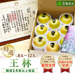 【ふるさと納税】「王林」3kg・糖度14度以上保証・特選贈答用りんご 青森市長賞受賞【配送不可地域:離島】【1085321】