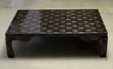 【ふるさと納税】津軽塗 座卓 羽足 3尺×5尺 両彩梨黒 【インテリア・津軽塗・座卓・和室用の机・デスク・机】