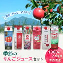 【ふるさと納税】季節のりんごジュースセット1L×6本　【りん