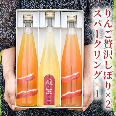 6位! 口コミ数「0件」評価「0」りんご贅沢しぼり×2　スパークリング×1　【 飲料類 果汁飲料 飲み物 リンゴジュース アップルジュース 炭酸飲料 果汁100％ 飲み比べ ･･･ 