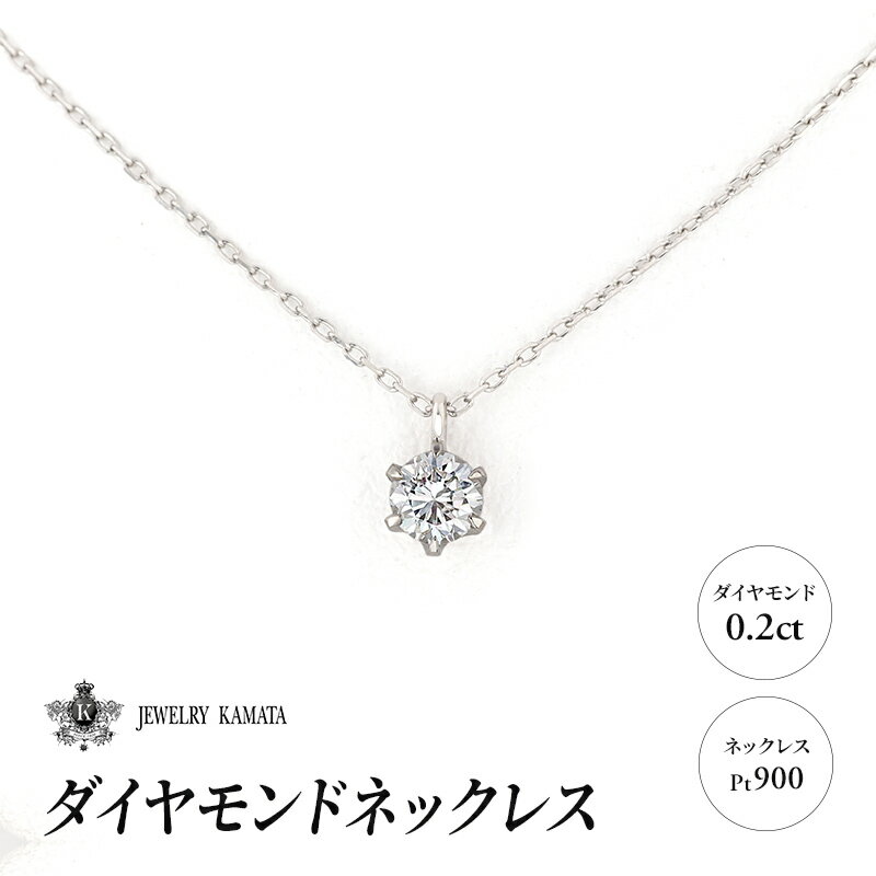 【ふるさと納税】ダイヤモンド ネックレス 0.2カラット ダイヤ Pt900 チェーン ペンダント アクセサリー レディース ジュエリー プラチナ シルバー 宝石 一粒 0.2ct　【 弘前市 】　お届け：入金確認後60日前後で発送