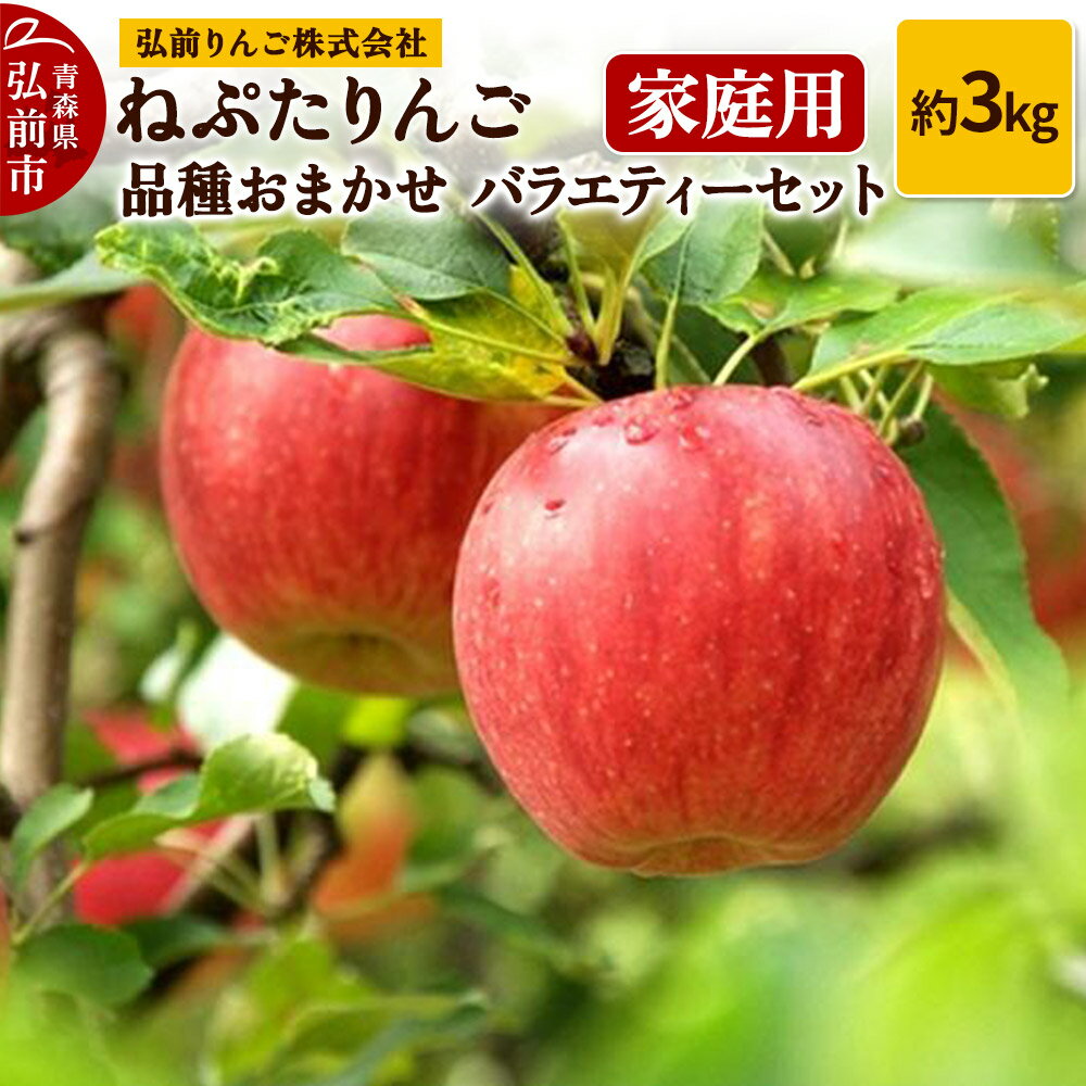 りんご ねぷたりんご バラエティーセット 家庭用 約3kg [品種おまかせ]