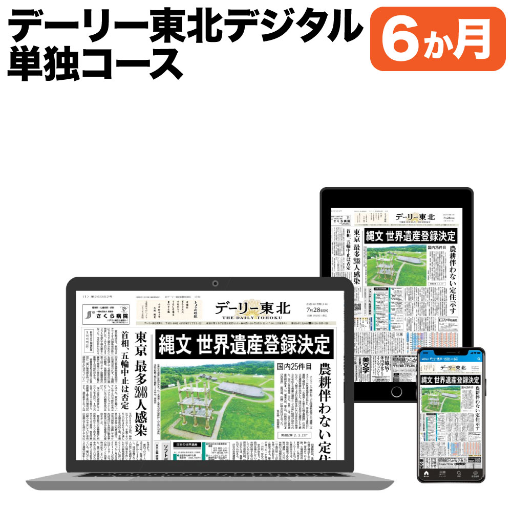 【ふるさと納税】デーリー東北デジタル単独コース6か月購読権 登録初月＋翌月から6か月 デーリー東北新..