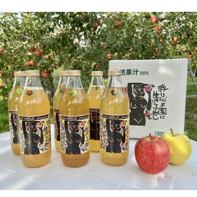 【ふるさと納税】りんごジュース　品種おまかせ　6本入り【12