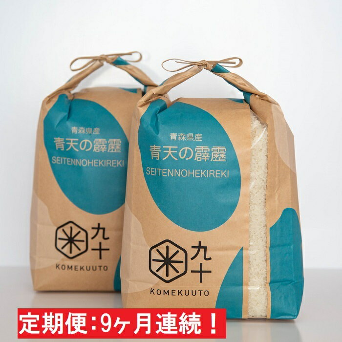 【ふるさと納税】【9ヶ月】特A・一等米 青天の霹靂10kg（精米・5kg×2袋）青森県産【定期便】　【定期便・お米】