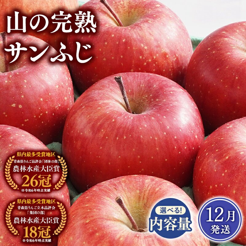 【ふるさと納税】≪12月発送≫青森県産 山の完熟サンふじ 約3kg 約5kg【青森県 平川市 吹田りんご園】サンふじ ふじ りんご リンゴ アップル 果物 くだもの フルーツ 平川市産 完熟りんご レビューキャンペーンのサムネイル