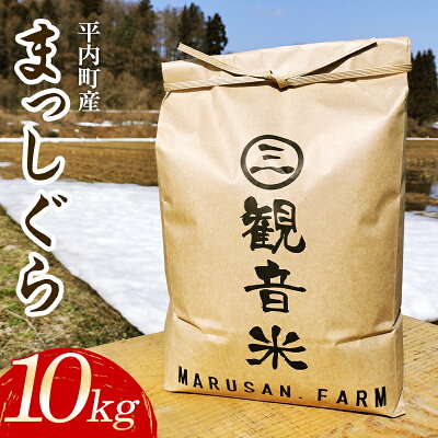 楽天ふるさと納税　【ふるさと納税】 青森県平内町の美味しいお米 まっしぐら 10kg （令和5年産） 【マルサンファーム】 精米 青森 青森県 東北 米 お米 F21J-119