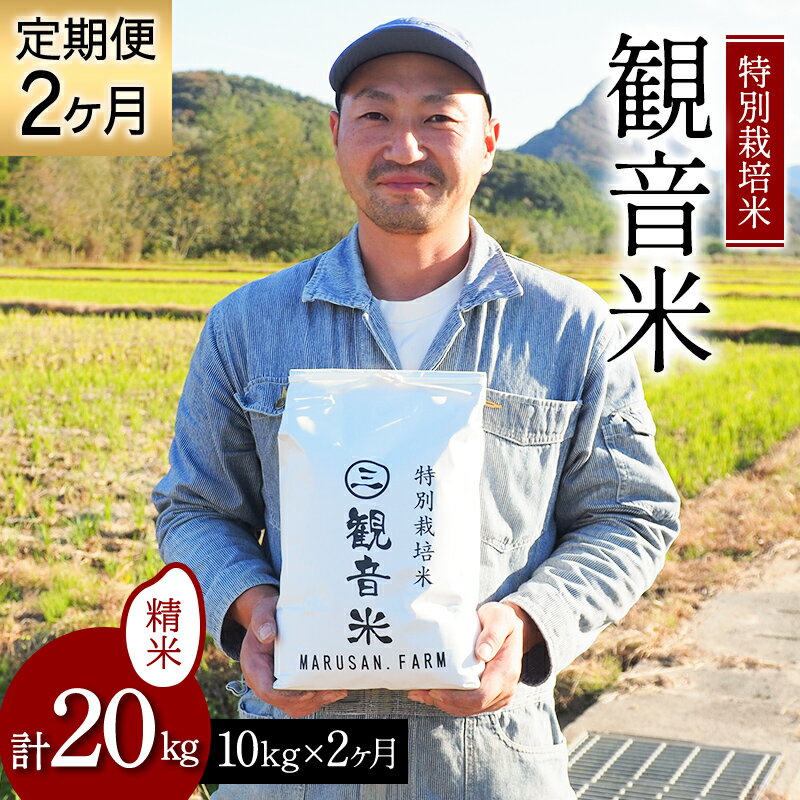 ＜定期便＞特別栽培米～観音米～ 10kg×2ヶ月連続 （令和5年産） 【マルサンファーム】 精米 F21J-205