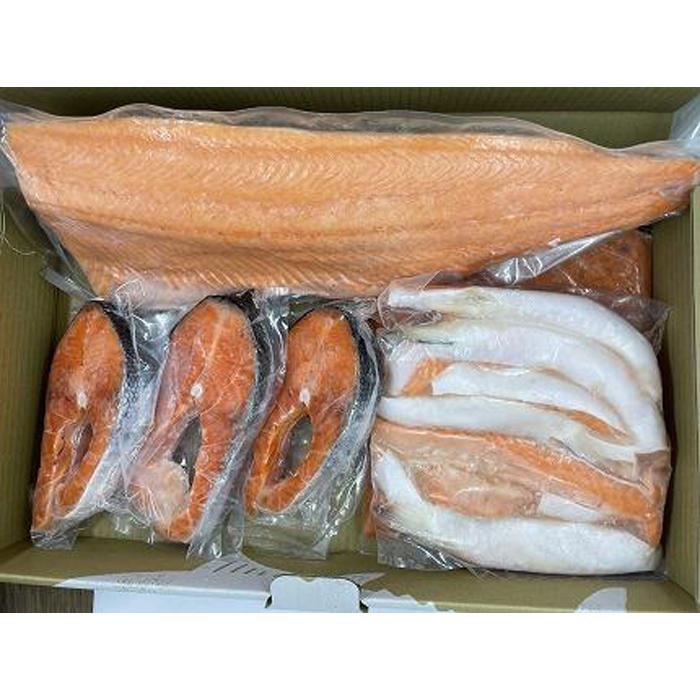 【ふるさと納税】青森県産サーモン【2.7kg】サーモンフィレ1枚（約700g）・ネギトロ（500g）・輪切り（180g×3袋）・ハラス（1000g） | 魚 お魚 さかな 食品 人気 おすすめ 送料無料