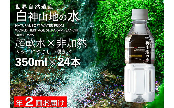 【ふるさと納税】【定期便 年2回お届け！！】白神山地の水 350ml×24本　【定期便・飲料類・水・ミネラルウォーター・ナチュラルウォーター・白神山地の水・湧き水】