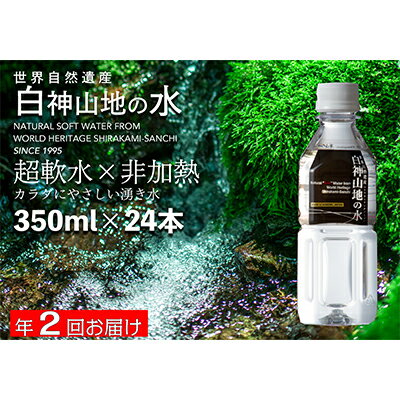 【ふるさと納税】【定期便 年2回お届け！！】白神山地の水 350ml×24本　【定期便・飲料類・水・ミネラ...