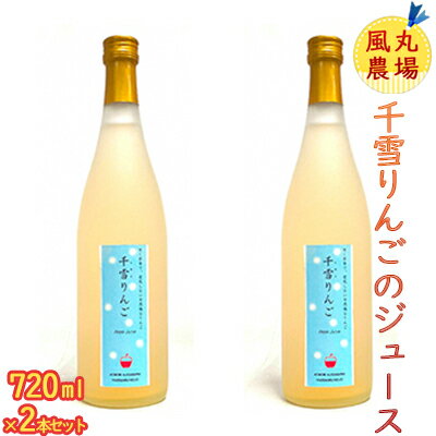 風丸農場 千雪りんごのジュース 無添加 青森県産 720ml×2本セット 飲料類 果汁飲料 りんごジュース