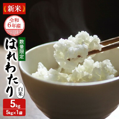 【数量限定】青森県鰺ヶ沢町【令和5年産】はれわたり〔白米〕5kg（5kg×1袋）　【お米 米 コメ おこめ 特A 新品種 精米 】　お届け：2023年10月中旬頃より順次出荷予定