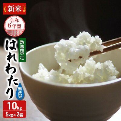 【数量限定】青森県鰺ヶ沢町【令和5年産】はれわたり〔無洗米〕10kg（5kg×2袋）　【 米 お米 こめ おこめ 特A 新品種 】　お届け：2023年10月中旬頃より順次出荷予定