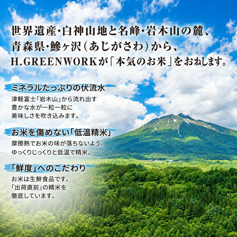 【ふるさと納税】先行予約 令和8年産 特別栽培米 まっしぐら 無洗米 5kg [H.GREENWORK] 青森県 鰺ヶ沢産 / お米 こめ おこめ ごはん 農薬5割減 安心 安全 津軽　お届け：2027年5月末まで f023213-ajigasawa-10001203 青森県鰺ヶ沢町 サンプル画像2