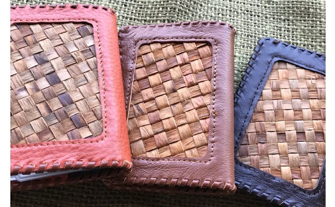 【ふるさと納税】林寿工芸舎 カードケース(11×8×1.7cmりんご樹皮加工)オレンジ ファッション小物