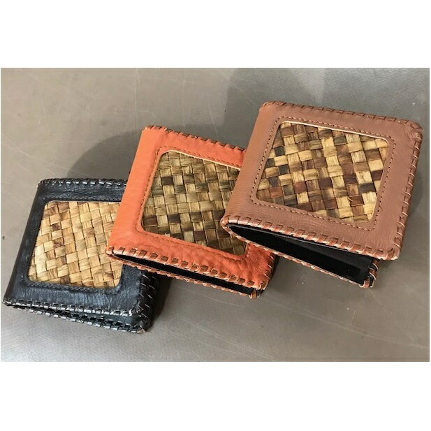 林寿工芸舎 折りたたみ財布(9×8.5×2cmりんご樹皮加工)茶 ファッション小物