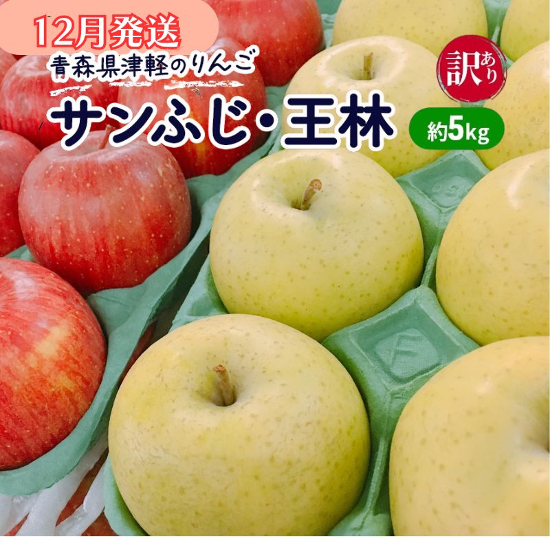 【ふるさと納税】【12月発送】【訳あり】青森県津軽のりんご「サンふじ・王林」約5kg【里いちみfarm】 お届け:2025年12月1日~2025年12月25日