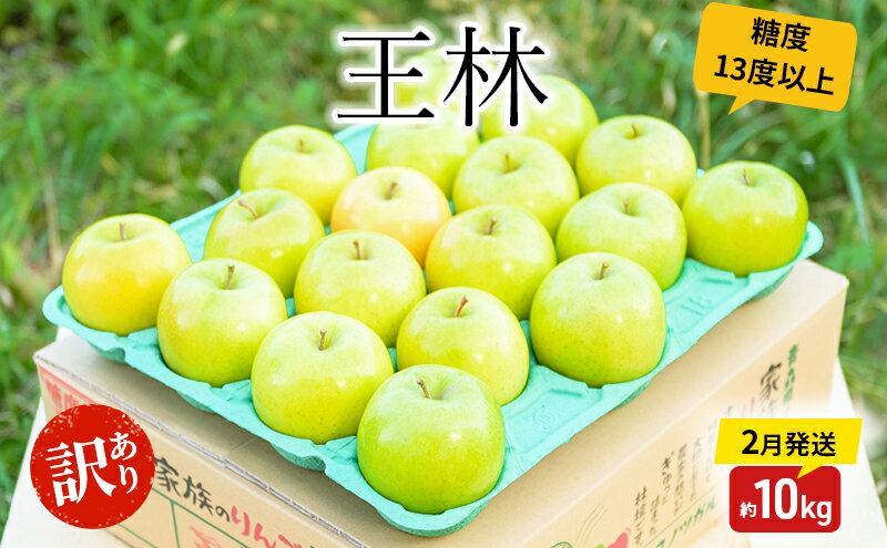 【ふるさと納税】りんご 【2月発送】 糖度13度以上 訳あり品 家庭用 王林 約 10kg 【 青森りんご 果物 フルーツ デザート 食後 青森県産 産地直送 】　お届け：2026年2月20日頃～2026年2月28日