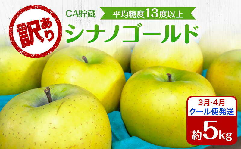 【ふるさと納税】りんご 【3月・4月クール便発送】 平均糖度13度以上 訳あり品 家庭用 CA貯蔵 シナノゴールド 約 5kg 【 青森りんご 】 フルーツ リンゴ 青森県 家庭用 ジューシー　お届け：2026年3月1日頃～2026年4月30日