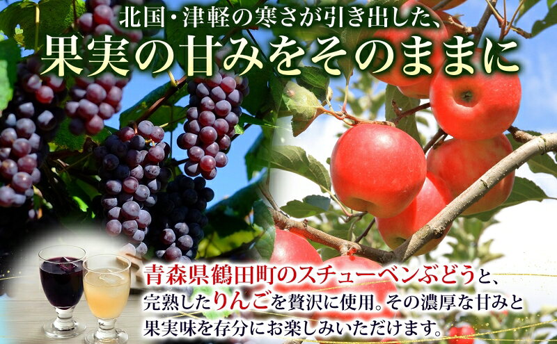 【ふるさと納税】スチューベン葡萄＆リンゴジュースのセット 果実飲料 果物 ぶどう フルーツ