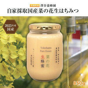 【ふるさと納税】【青森県横浜町産】澤谷養蜂園 自家採取国産菜の花生はちみつ850g(2025年産)◆非加熱結晶生蜂蜜