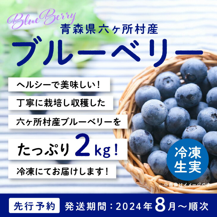 【ふるさと納税】《 先行予約 》 2024年 8月中旬～順次発送 六ヶ所村産 ブルーベリー 冷凍 生実 2kg 果物 国産 フルーツ 果実 ジャム スムージー 旬 新鮮 甘い グルメ お取り寄せ ギフト 訳あり お歳暮 返礼品 六ヶ所村 青森 送料無料 【就労継続支援B型事業所かけはし】