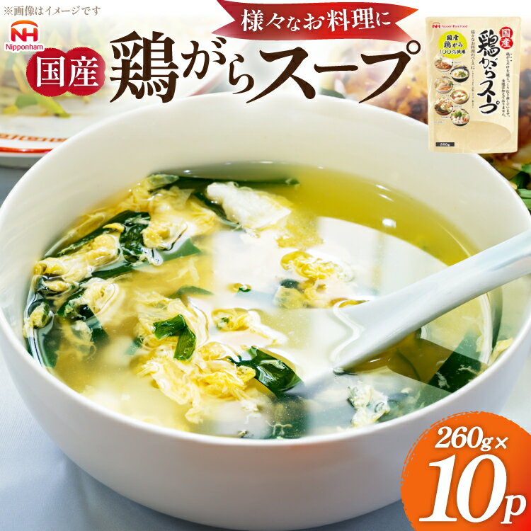 【ふるさと納税】国産 鶏ガラ スープセット 10パック [日本ハムマーケティング 青森県 おいらせ町 oi02ayo750000] スープ 鶏ガラスープ セット 鶏がら 出汁 だし 260g