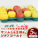【ふるさと納税】青森りんご【サンふじ&王林&シナノゴールド】セット 約5kg(計14〜18玉)【2025年産・先行予約】★2025年12月上旬〜12月下旬頃まで...
