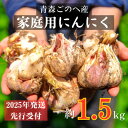 【ふるさと納税】【先行予約:2025年7月より発送】青森ごのへ町産にんにく 家庭用土付きLサイズ以上 約1.5kg【配送不可地域:離島・沖縄県】【1317794...