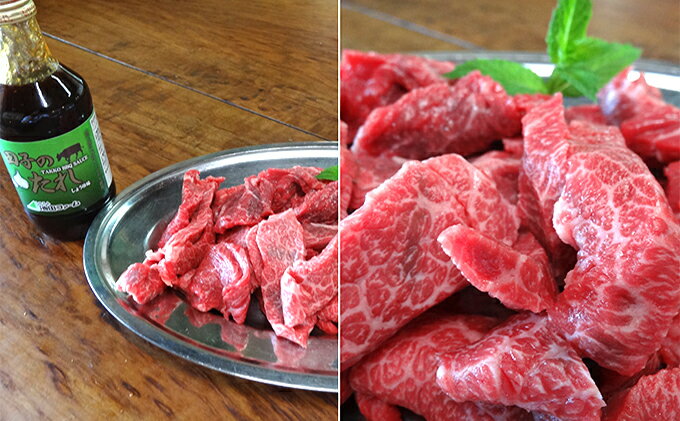 【ふるさと納税】田子牛＆特製ニンニクだれ 焼肉用切落とし400g　【 お肉 牛肉 牧場 厳選 最上級 幻 信頼 極上 ビーフ 美味しい サシ 上質 脂 上品 肉汁 焼肉 バーベキュー たれ 調味料】