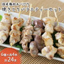 【ふるさと納税】国産鶏肉 あべどり 焼きとり 6種バラエティーセット 24本入　【 お肉 鶏肉 焼き鳥 もも 砂肝 小肉 肩肉 テール ハラミ 各4本 BBQ バーベキュー キャンプ 焼き鳥丼】