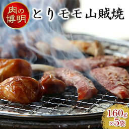 【ふるさと納税】【ヤキニクストック】とりモモ山賊焼 160g×5袋【肉の博明】【焼肉セット】【国産】　【 お肉 鶏肉 味付け肉 バーベキュー おかず 一人焼肉 山賊焼き 焼肉 少量パック おかず おつまみ 】