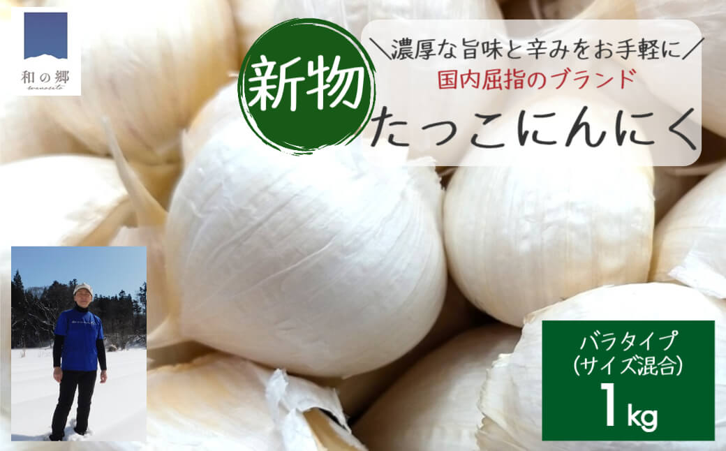 【ふるさと納税】【9月出荷】令和6年産　新物　日本一田子にんにくバラ約1kg（青森県田子町産にんにく）　【 薬味 ハーブ トップブランド 貴重 掘りたて 幻の味 新鮮 甘さ 濃い味 季節限定 】　お届け：2024年9月1日～2024年9月30日まで