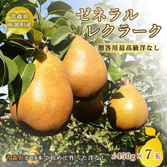 楽天ふるさと納税　【ふるさと納税】 高級 ゼネラルレクラーク (洋梨) 約3kg (約450g×7個)【泉山果樹園】 ゼネラル レクラーク 洋ナシ なし 青森県 南部町 フルーツ 果物 くだもの 年内発送 F21U-063