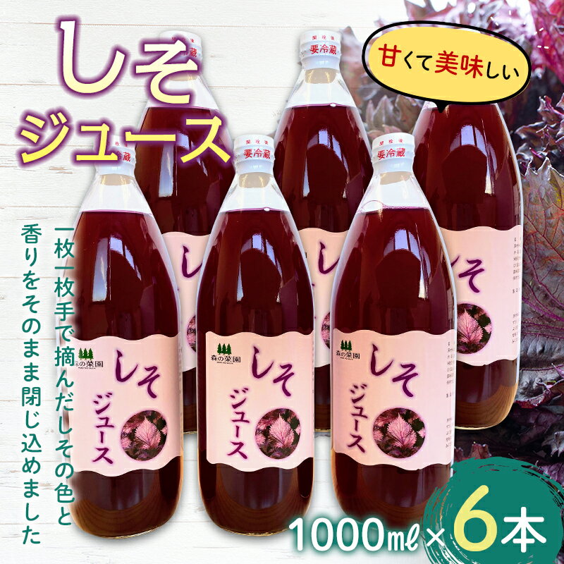 4位! 口コミ数「2件」評価「4.5」しそジュース (1000ml瓶×6本) 【森の菜園】 フルーツ王国 シソ 青森県 南部町 1L 1l F21U-195