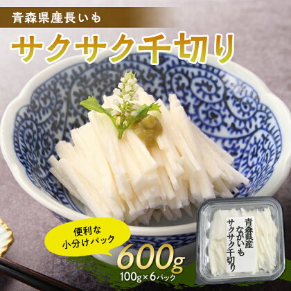 青森県産 長いも　サクサク千切り 600g(100g×6パック) 【なんぶ農援】便利な小分けパック　無添加 F21U-258