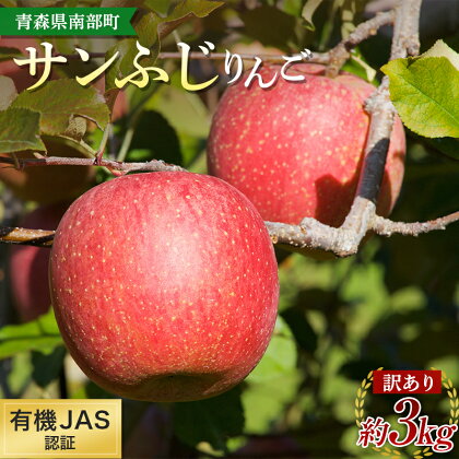 《訳あり》 有機JAS認証 サンふじ りんご 約3kg 【和楽堂りんご養生農苑】 青森りんご リンゴ 林檎 アップル 青森県 南部町 果物 くだもの フルーツ オーガニック 家庭用 F21U-286