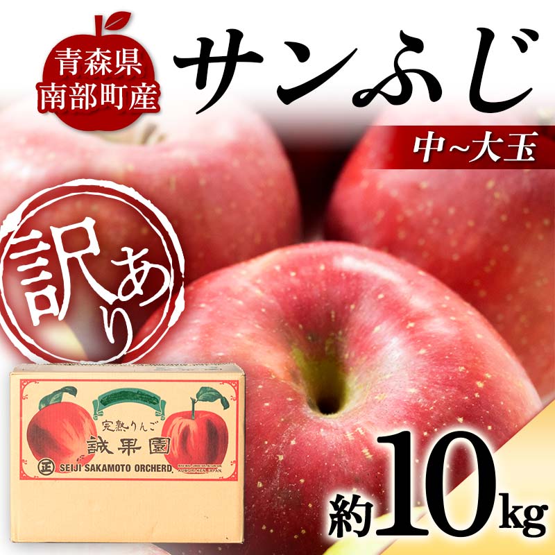 23位! 口コミ数「0件」評価「0」 【訳あり】 青森産 完熟 りんご サンふじ (中～大玉) 約10kg 【誠果園】 青森りんご リンゴ 林檎 アップル あおもり 青森 青森･･･ 