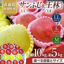 【ふるさと納税】 《選べる容量とサイズ》 青森県産 サンふじ(3/4)・王林(1/4)セット LLサイズ・Lサイズ・Mサイズ/5kg・10kg 【佐々木あきおはるこ農園】 青森りんご リンゴ 林檎 アップル あおもり 青森県 南部町 三戸 果物 くだもの フルーツ F21U-554var