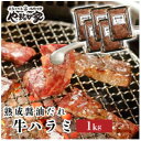 【ふるさと納税】やまなか家の旨みたっぷり牛ハラミ【熟成醤油だれ】1kg(K2-025)【配送不可地域:離島】【1405431】
