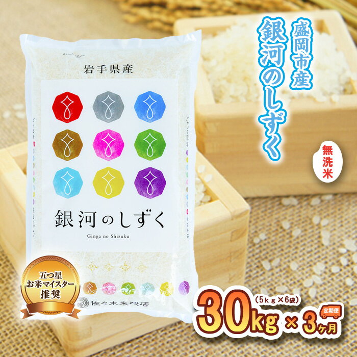 【ふるさと納税】【6か月定期便】盛岡市産銀河のしずく10kg×6か月　【定期便・お米】