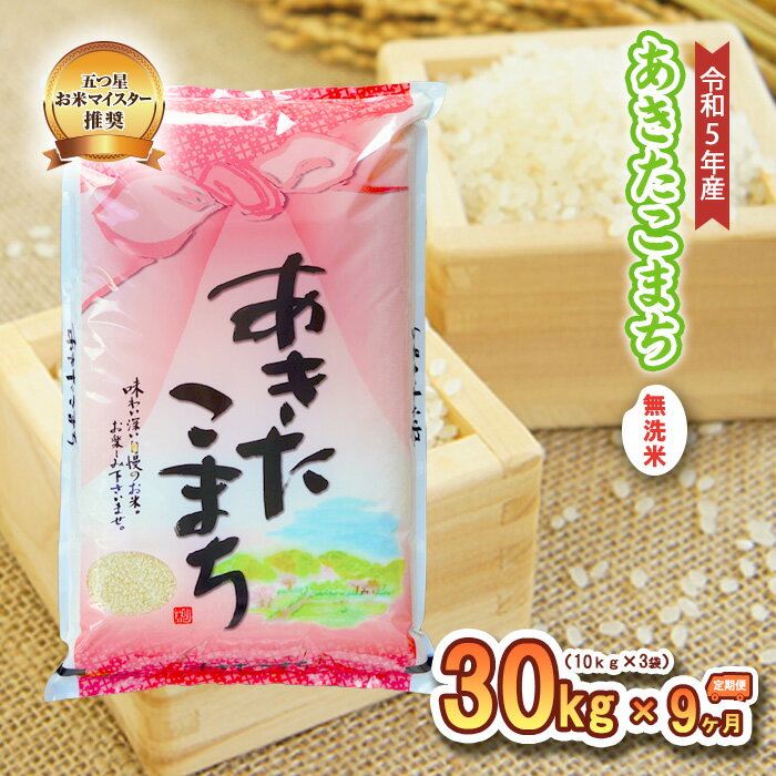 18位! 口コミ数「0件」評価「0」【9か月定期便】盛岡市産あきたこまち【無洗米】30kg×9か月　【定期便・米・無洗米・お米・あきたこまち】