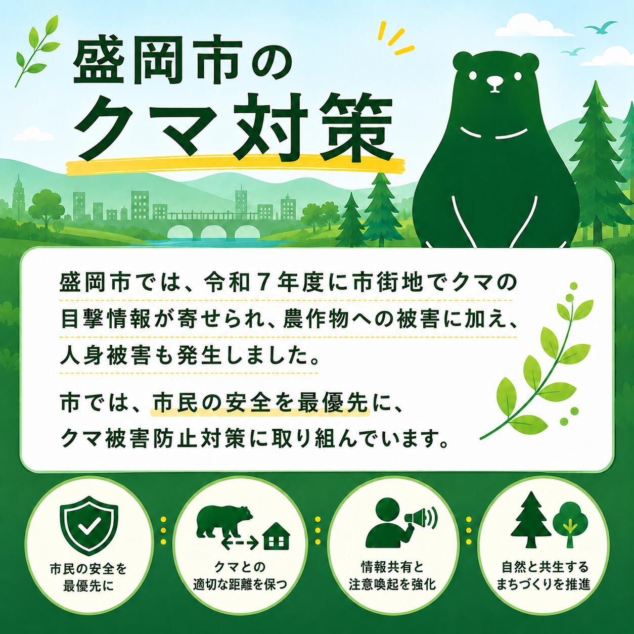 【ふるさと納税】クマ被害防止対策支援（岩手県盛岡市）※返礼品はありません f032018-morioka-10002993 岩手県盛岡市 サンプル画像2