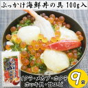 【ふるさと納税】川秀のぶっかけ海鮮丼の具5種(イクラ、メカブ、ホタテ、ホッキ貝、甘エビ)100g 9袋冷凍セット【配送不可地域:離島】【1636832】